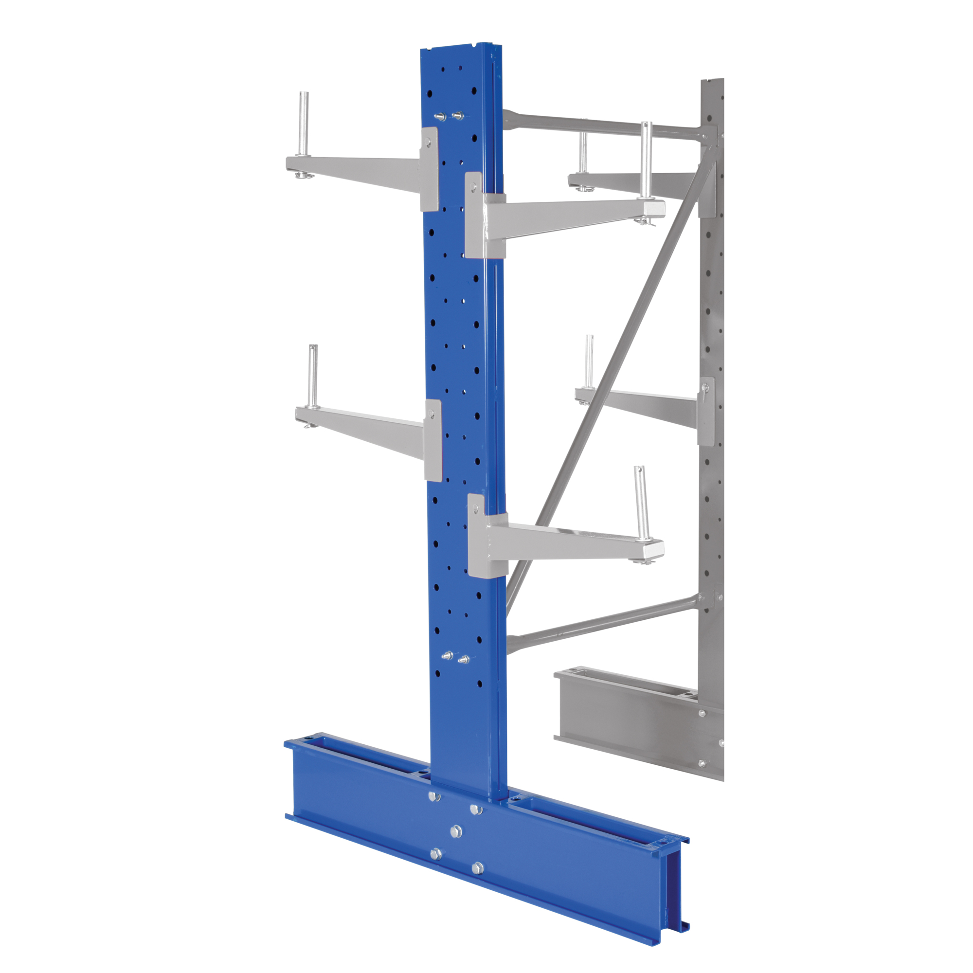 Vestil Steel Standard Cantilever Double Upright 6 Ft. Height 18 In. Arm Use Length 8,600 Lb. Capacity Blue